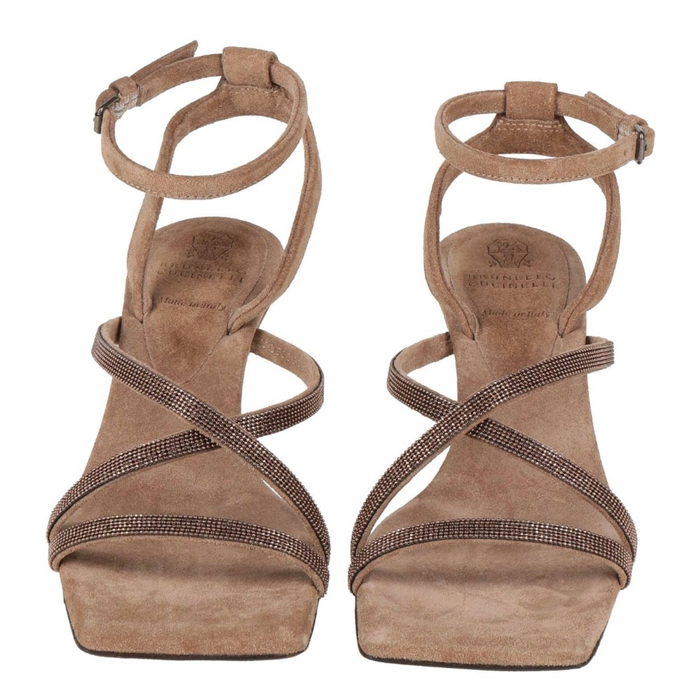 Brunello Cucinelli Tan Strappy Sandals
